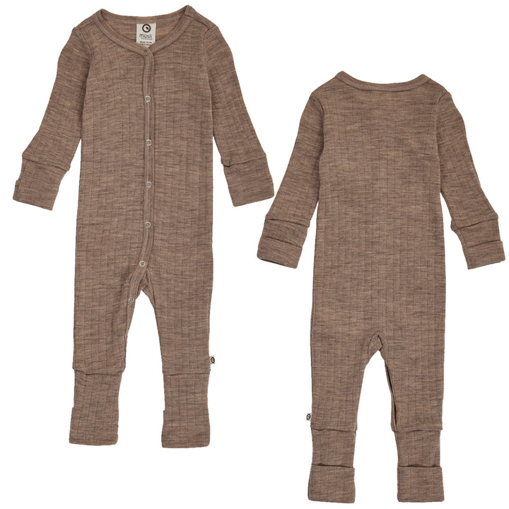 Müsli Woolly Rib Bodysuit Walnut Melange - Newborn Boxpakje 1