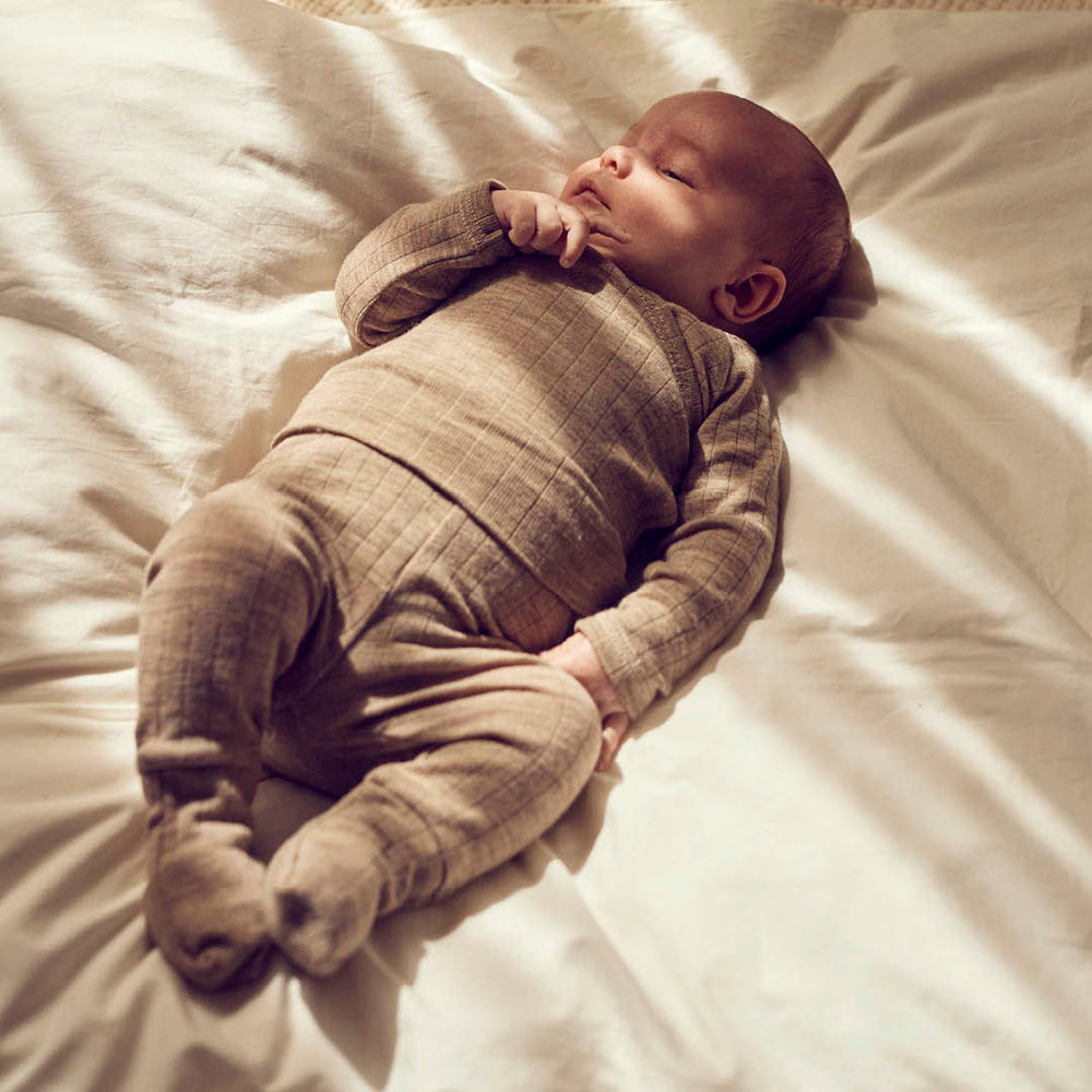 Müsli Woolly Rib Cardigan Balsam Melange - Newborn Vestje 3
