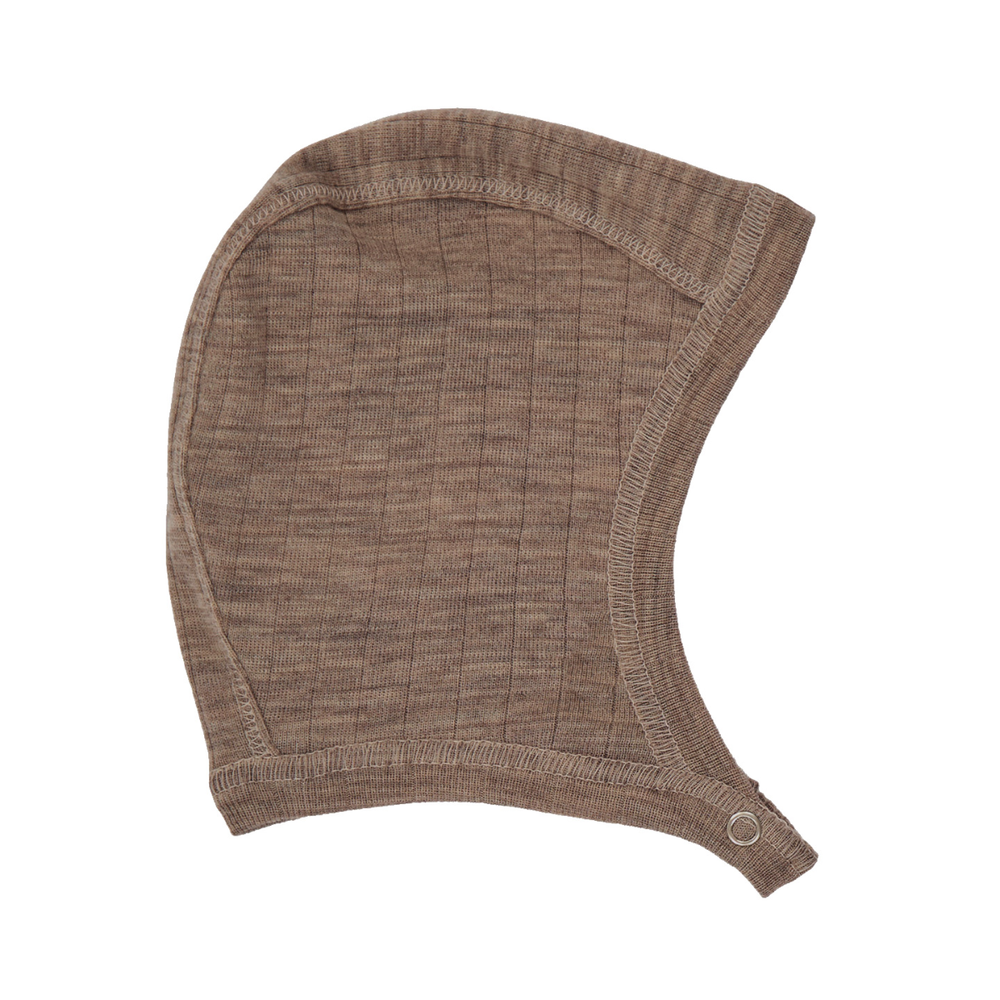 Müsli Woolly Rib Hat Walnut Melange Newborn Muts Donkerbruin 2