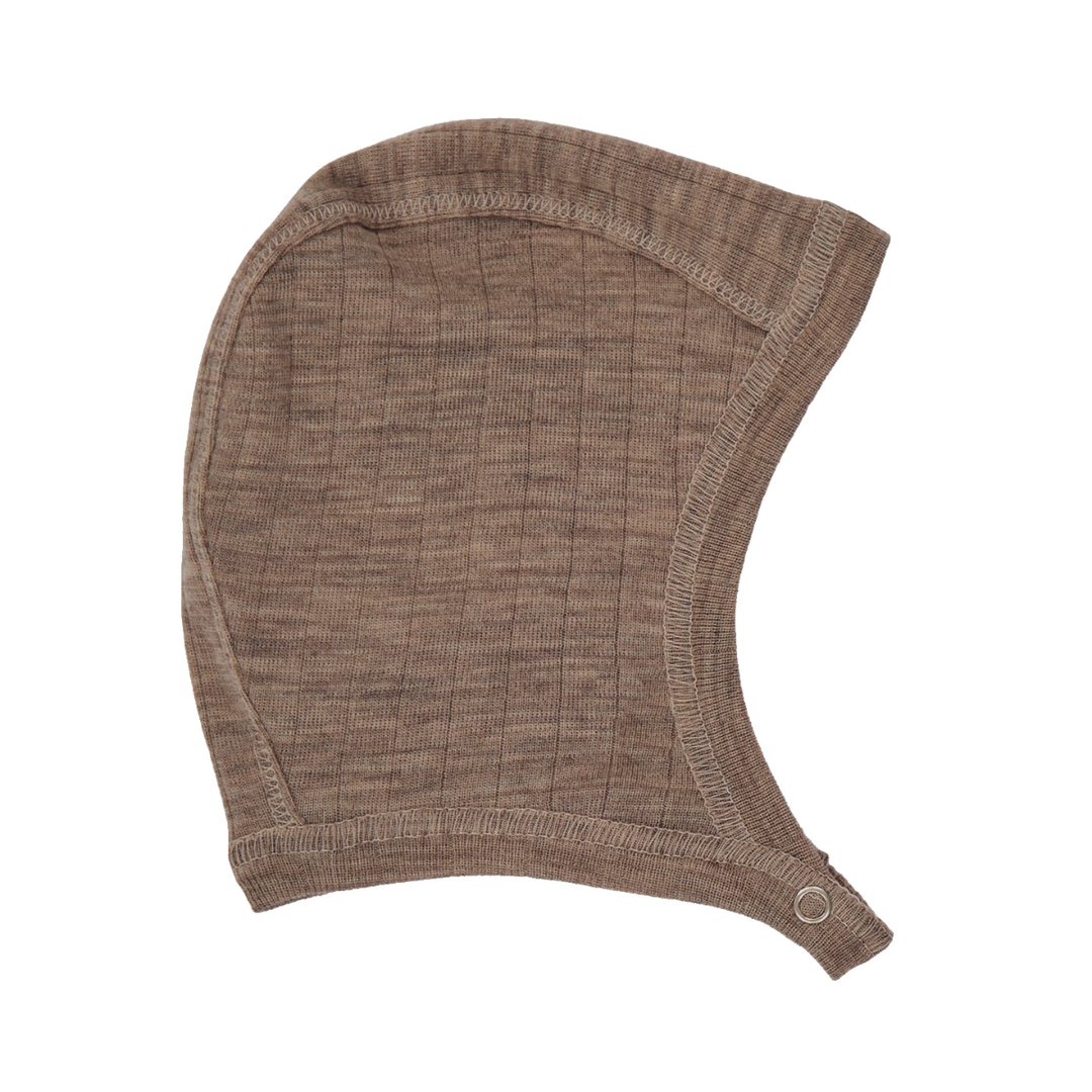 Müsli Woolly Rib Hat Walnut Melange Newborn Muts Donkerbruin 2