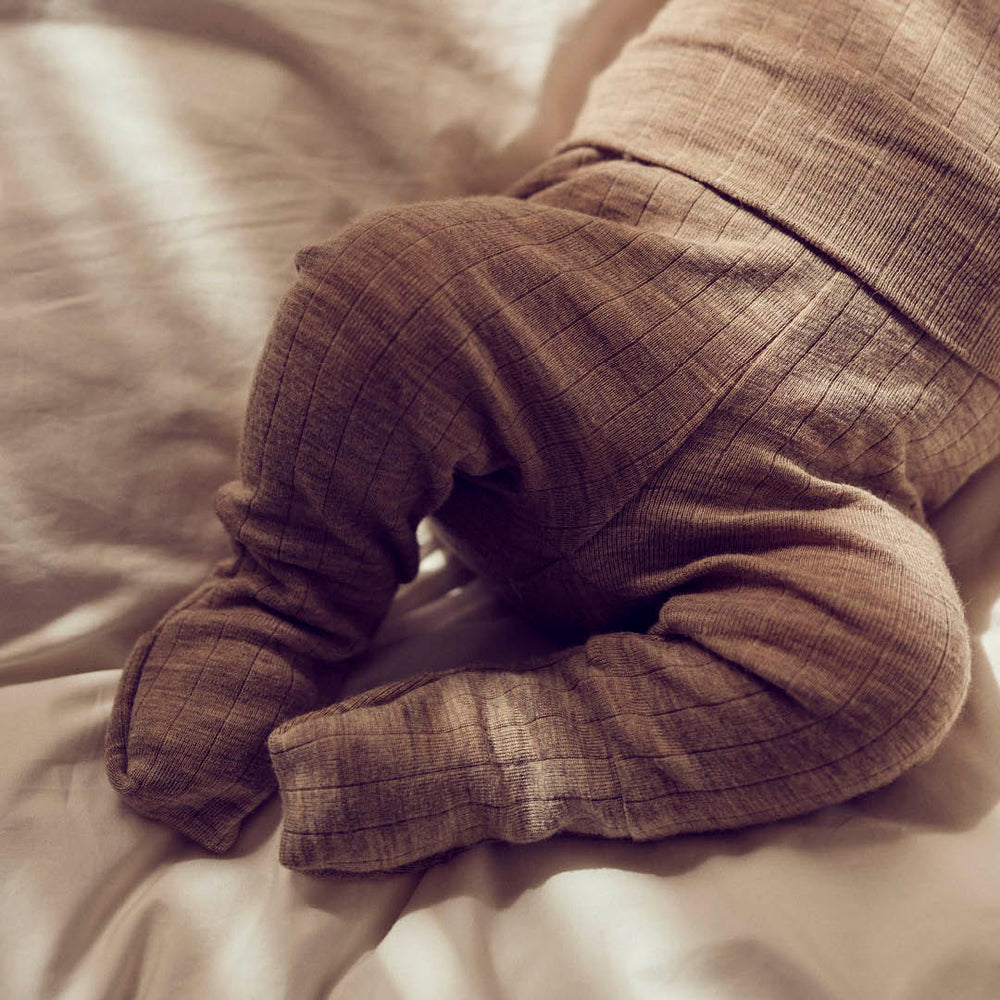 Müsli Woolly Rib Pants Balsam Melange - Newborn Broekje 4