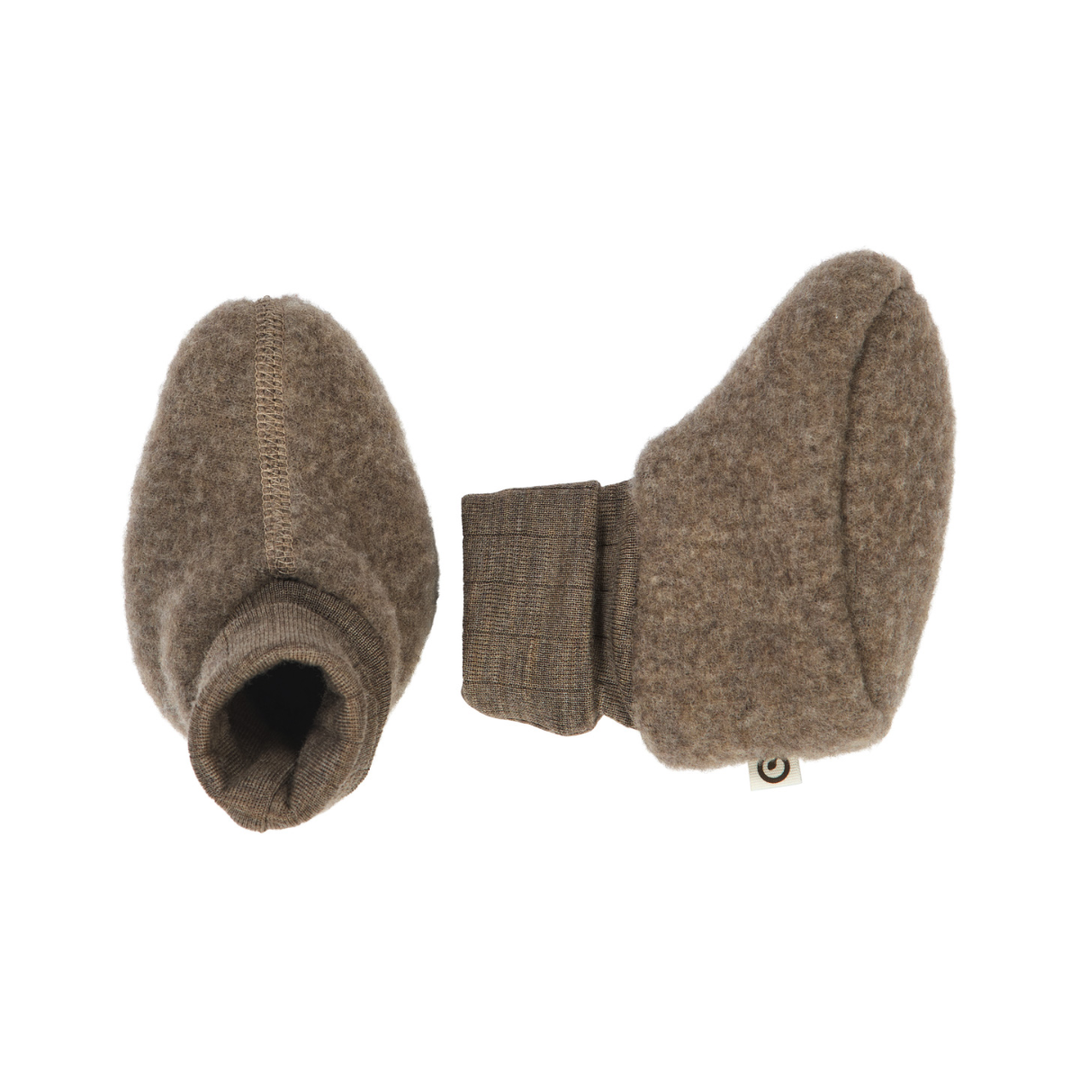 Müsli Woolly Sleeve Booties Walnut Melange - Newborn Slofjes 1