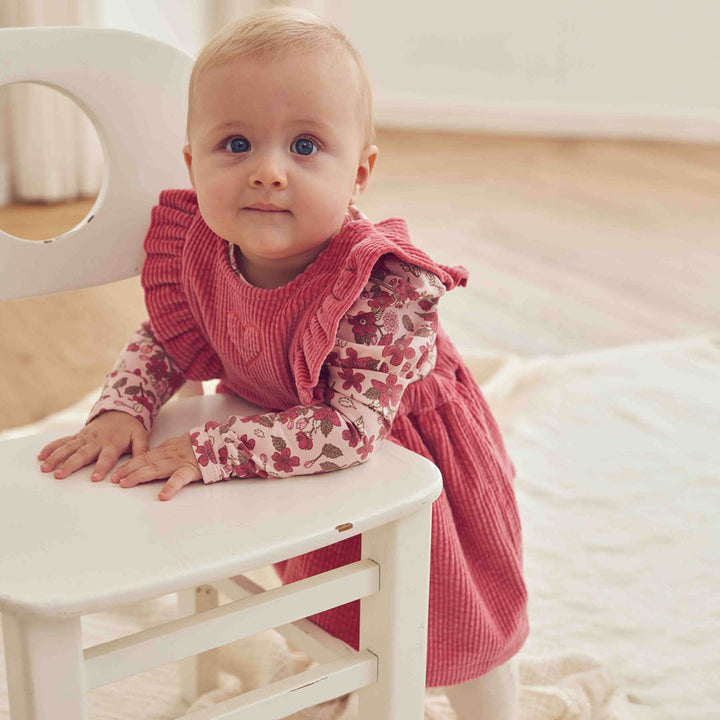 Müsli Corduroy Pinafore Dress - Baby Meisjes Jurk - Roze 2