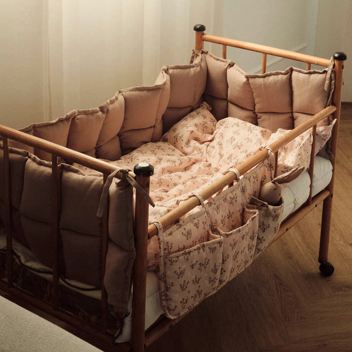 Müsli Flora Beddengoed Wiegje 70 x 100 cm - Overtrekset Roze 2