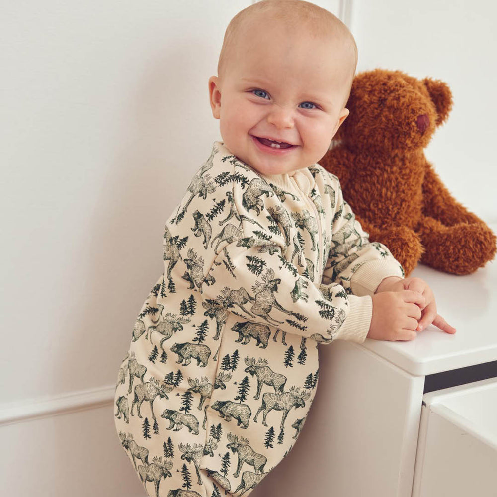 Müsli Forest Zip Bodysuit - Baby Jongens Boxpak - Ecru/Groen 2