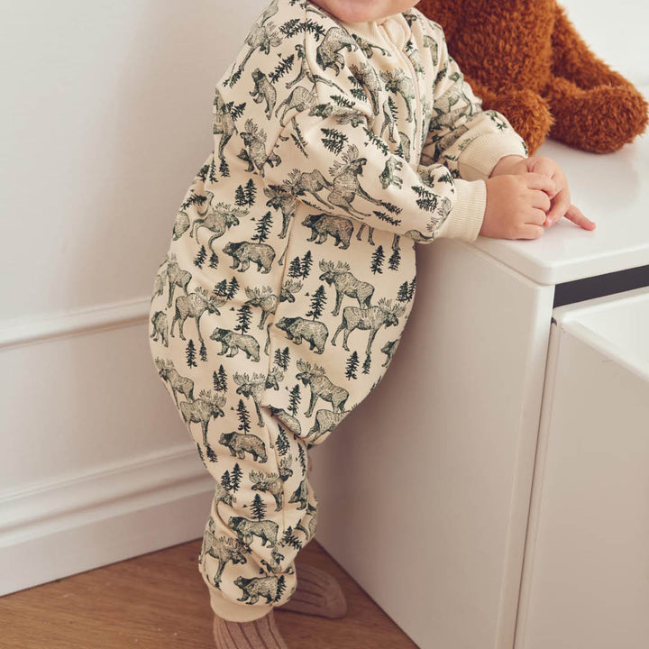 Müsli Forest Zip Bodysuit - Baby Jongens Boxpak - Ecru/Groen 4