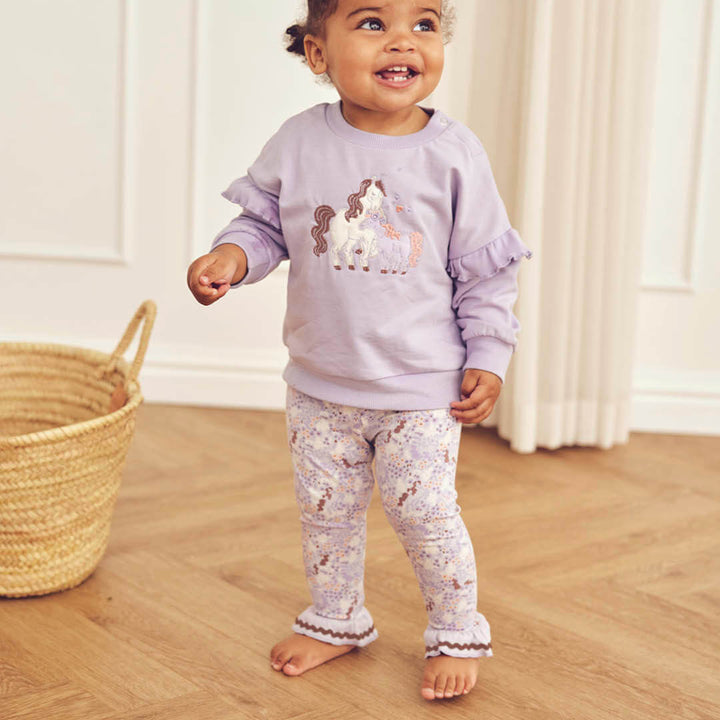 Müsli Prairie Frill Leggings - Baby Meisjes Legging - Lila 2