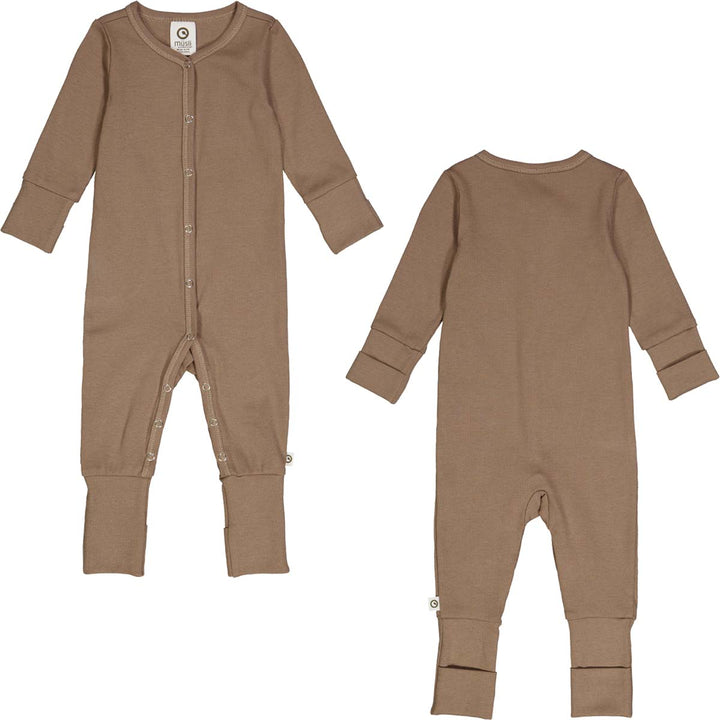 Müsli Rib Bodysuit Walnut - Newborn Boxpakje - Bruin 1