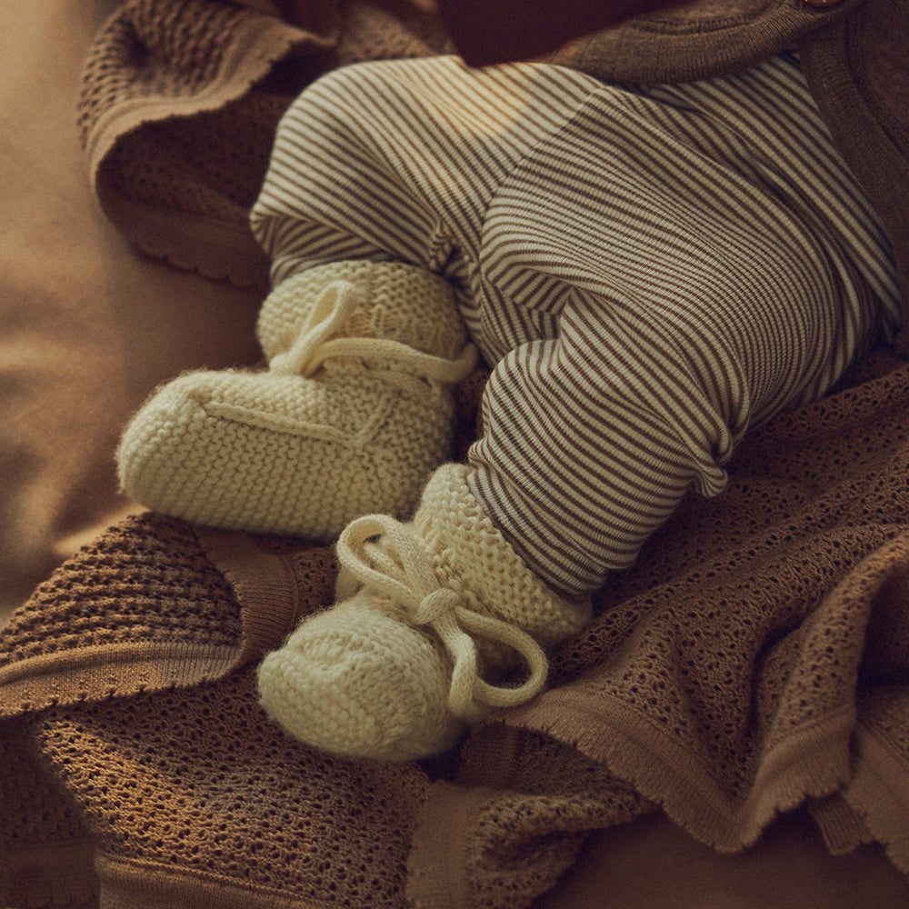 Müsli Wool Knit Booties - Baby Slofjes Unisex - Ecru 2