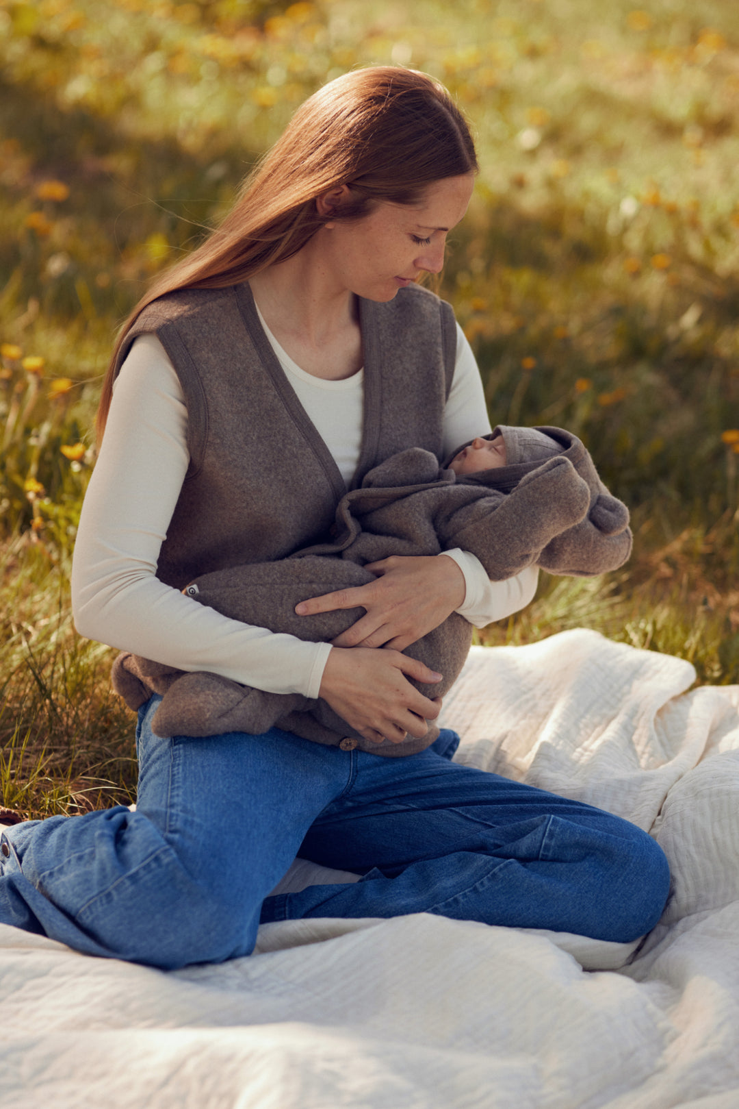 Müsli Woolly Fleece Suit - Newborn Outdoor Pakje Donkerbruin 5