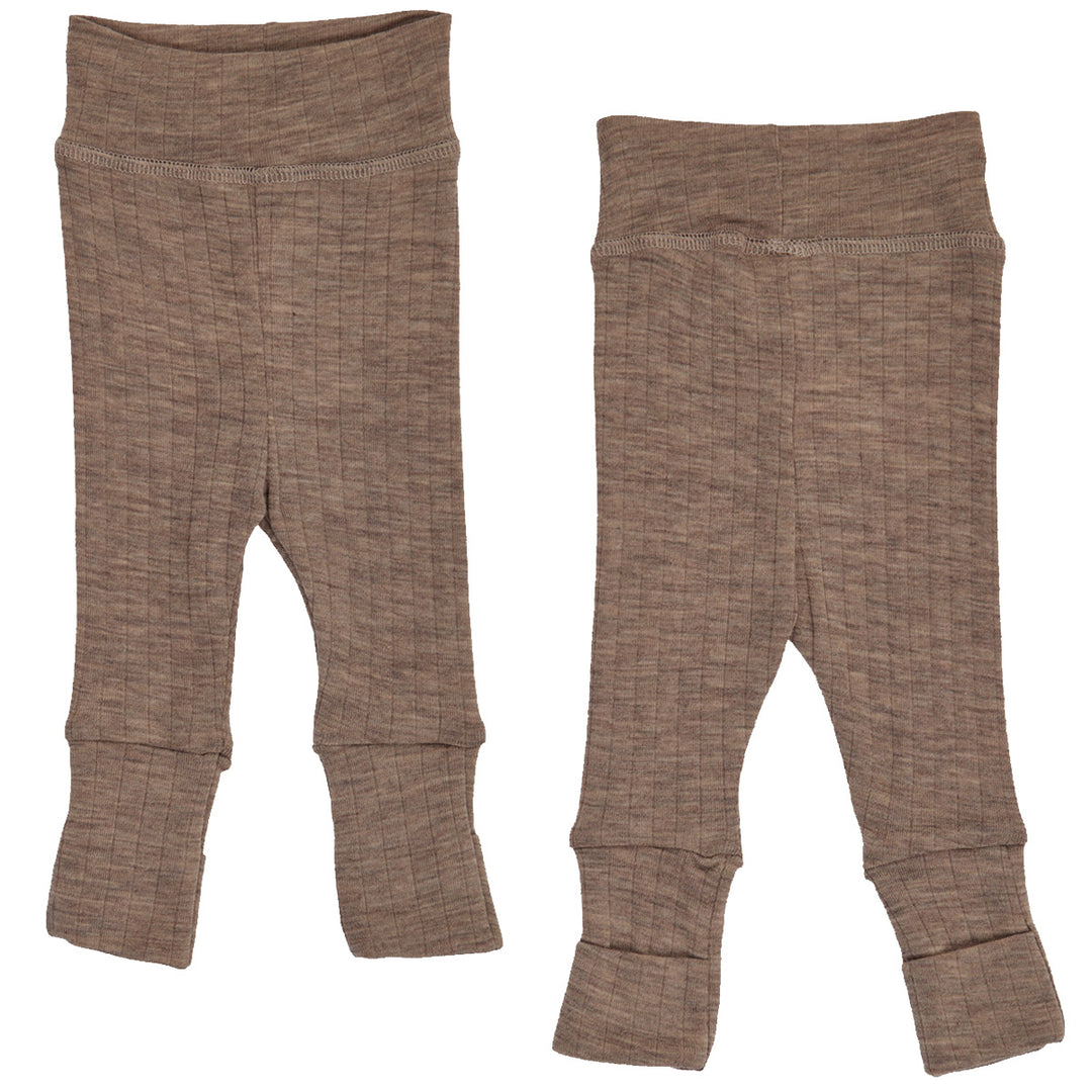Müsli Woolly Rib Pants Walnut Melange - Newborn Broekje 1