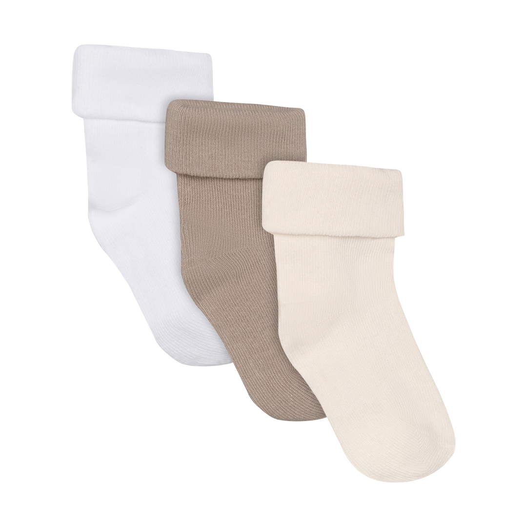 Noppies Newborn Socks 3-pack Oatmeal - Newborn Sokjes 1