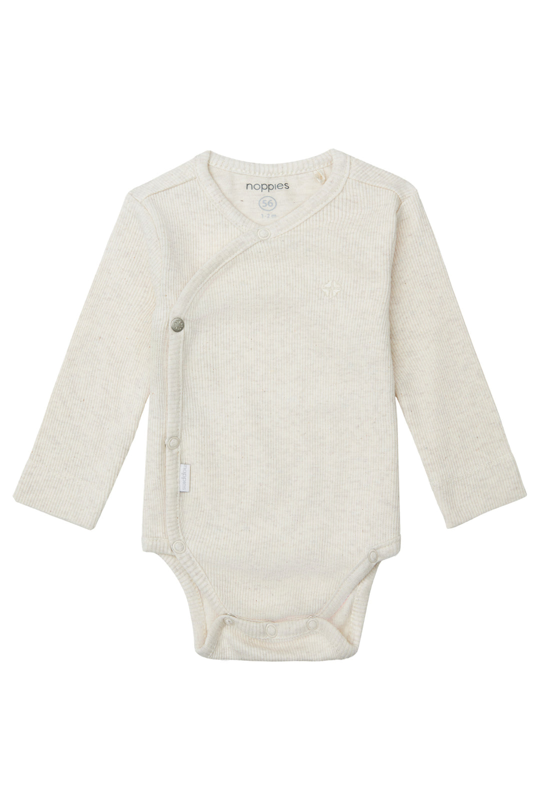 Noppies Rib Romper Nino Oatmeal - Newborn Romper - Zand 1