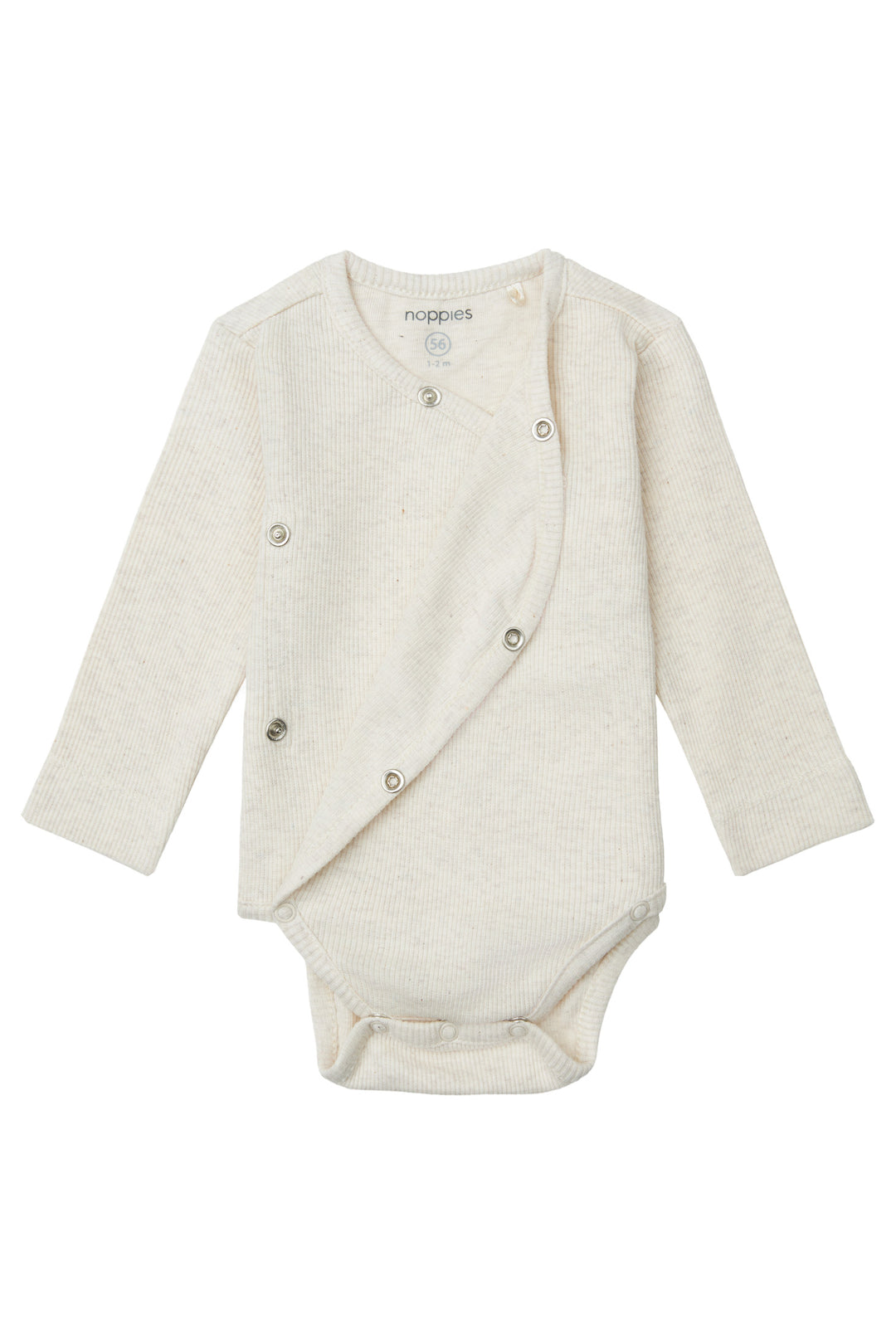 Noppies Rib Romper Nino Oatmeal - Newborn Romper - Zand 4