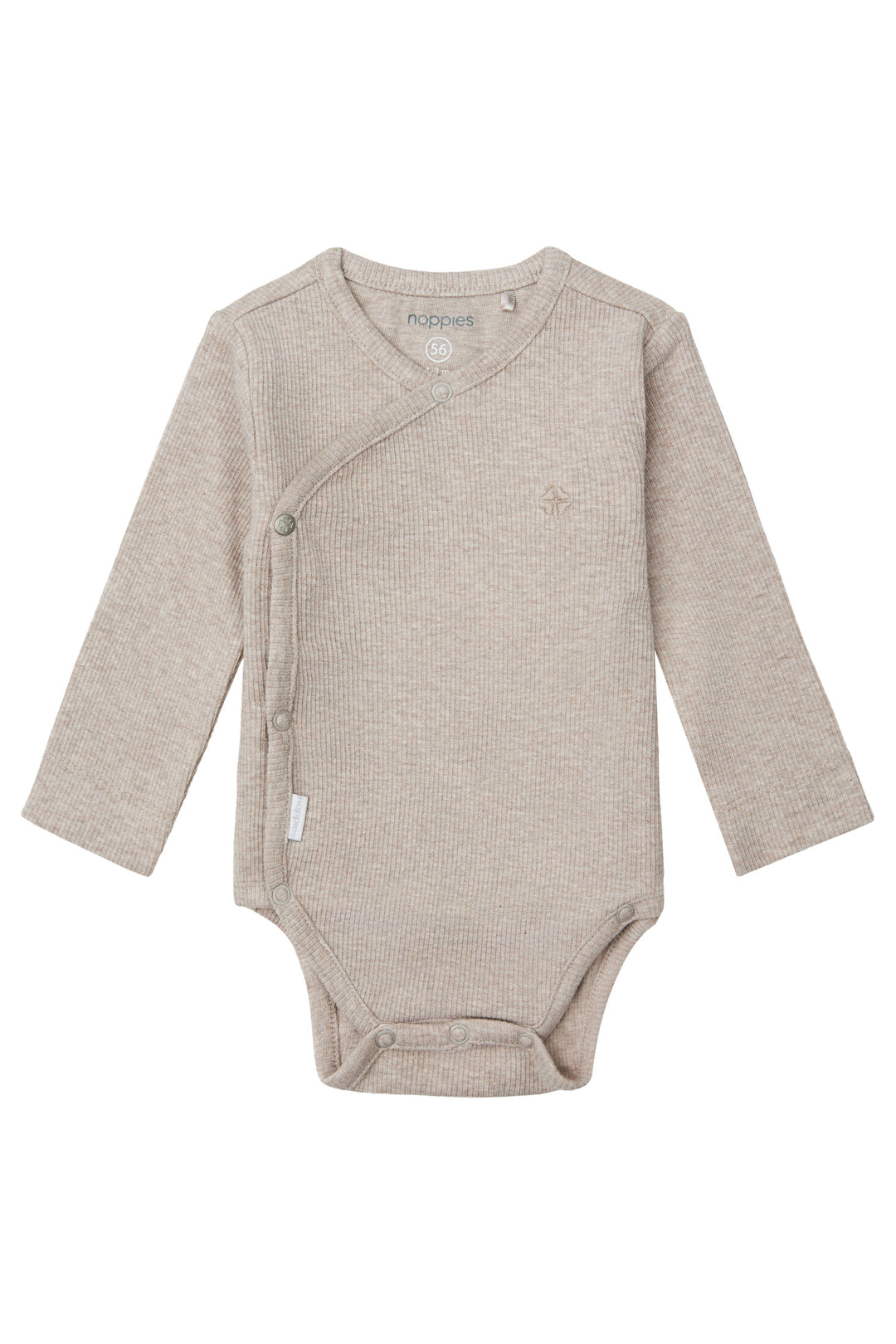 Noppies Rib Romper Nino Taupe Melange - Newborn Romper Bruin 1