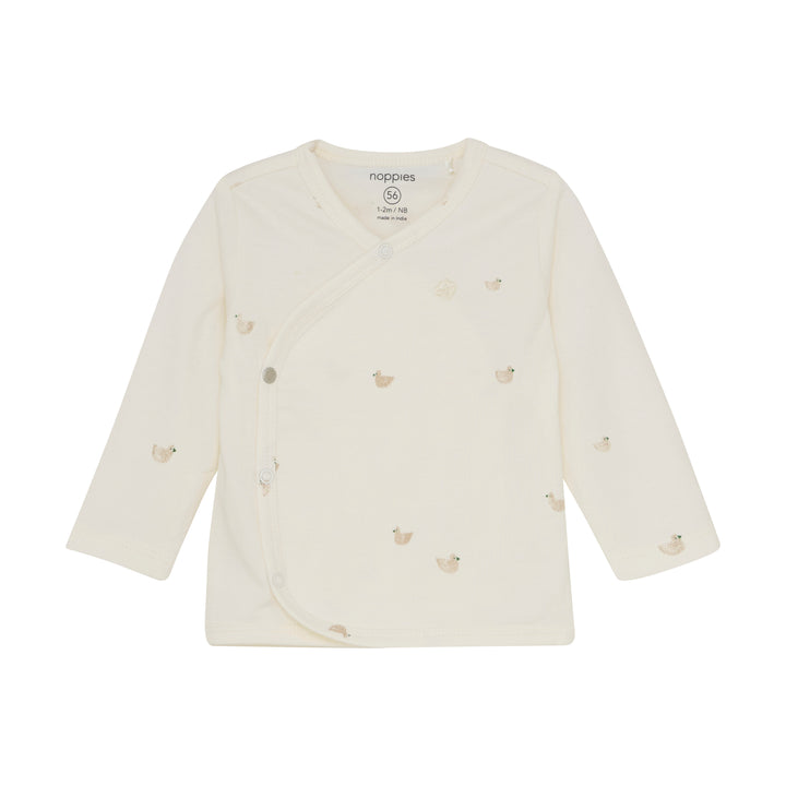 Noppies Wrap Tee Nour Ducks - Newborn Shirt - Ecru 1