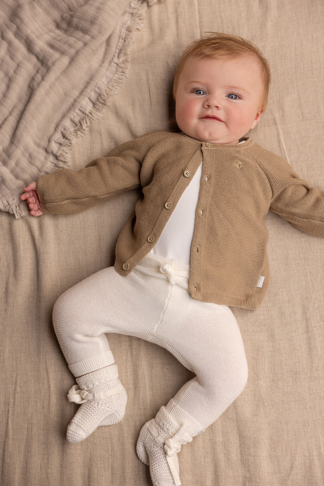 Noppies Knit Cardigan Naga - Newborn Vestje - Taupe 2
