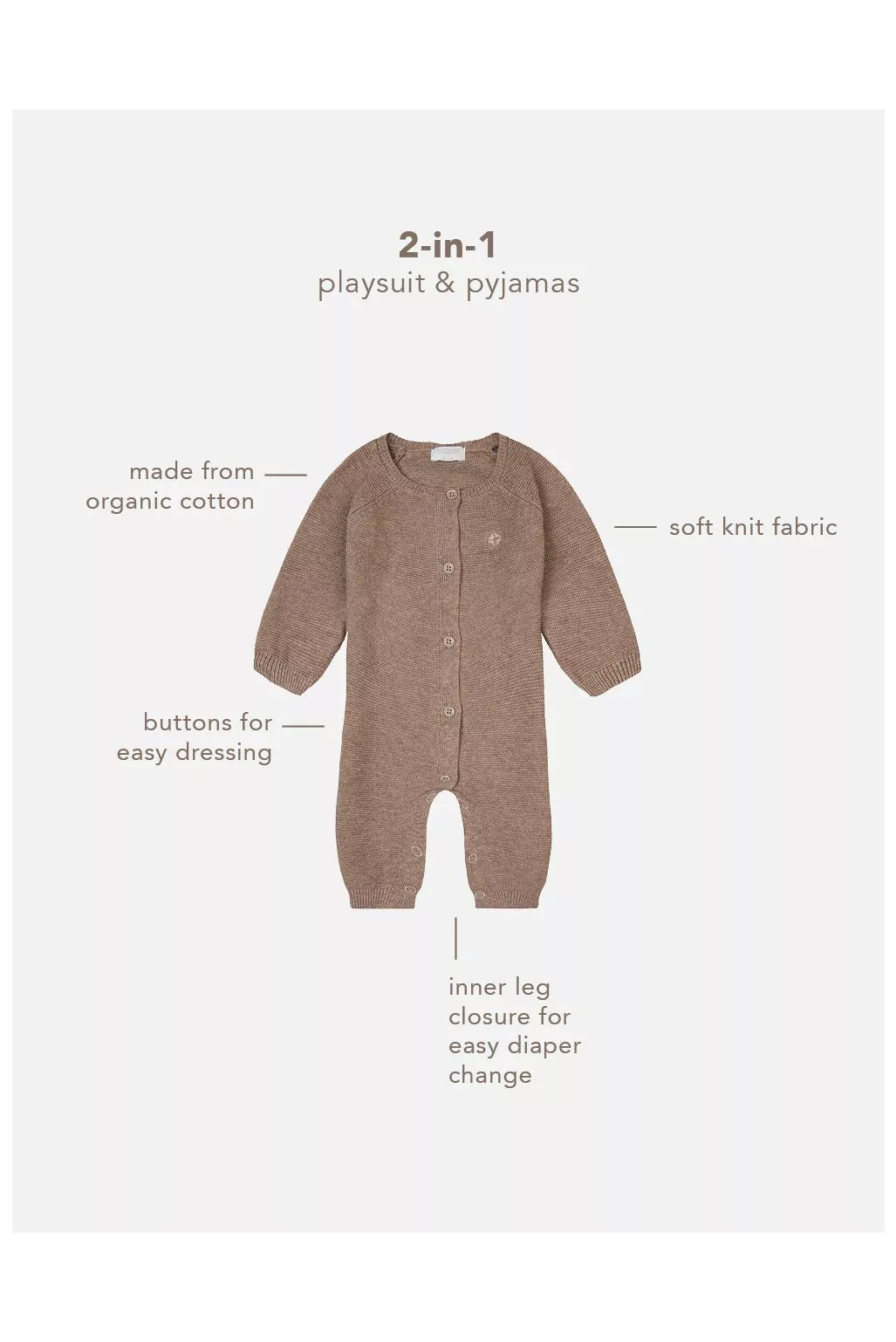 Noppies Knit Playsuit Monrovia Taupe - Newborn Boxpakje 4