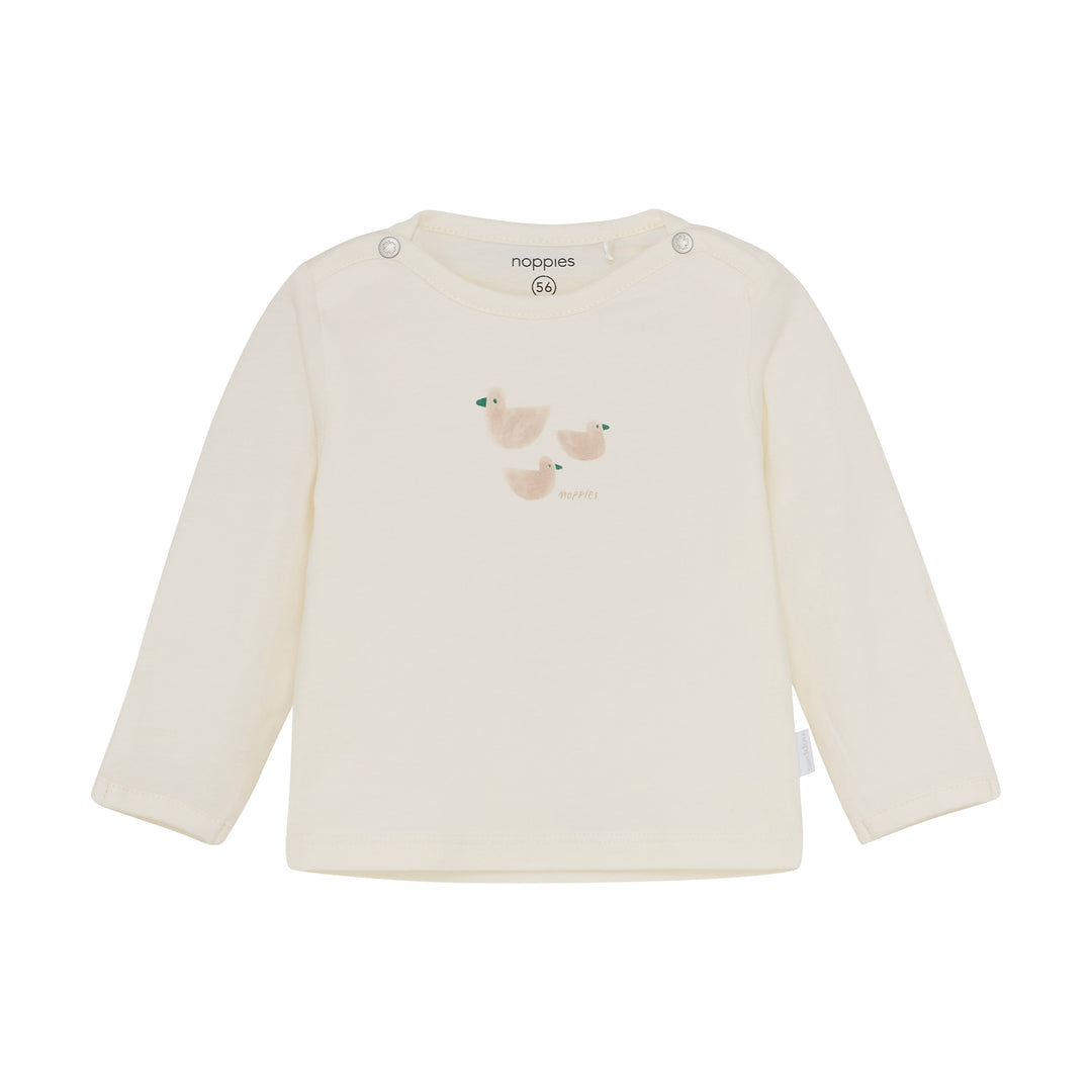 Noppies Longsleeve Tee Noam Ducks - Newborn Shirt - Ecru 1