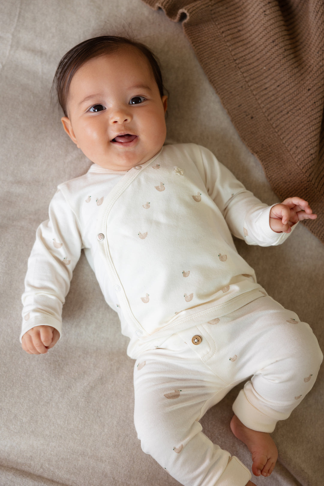 Noppies Pants Neal Ducks - Newborn Broekje - Ecru 4