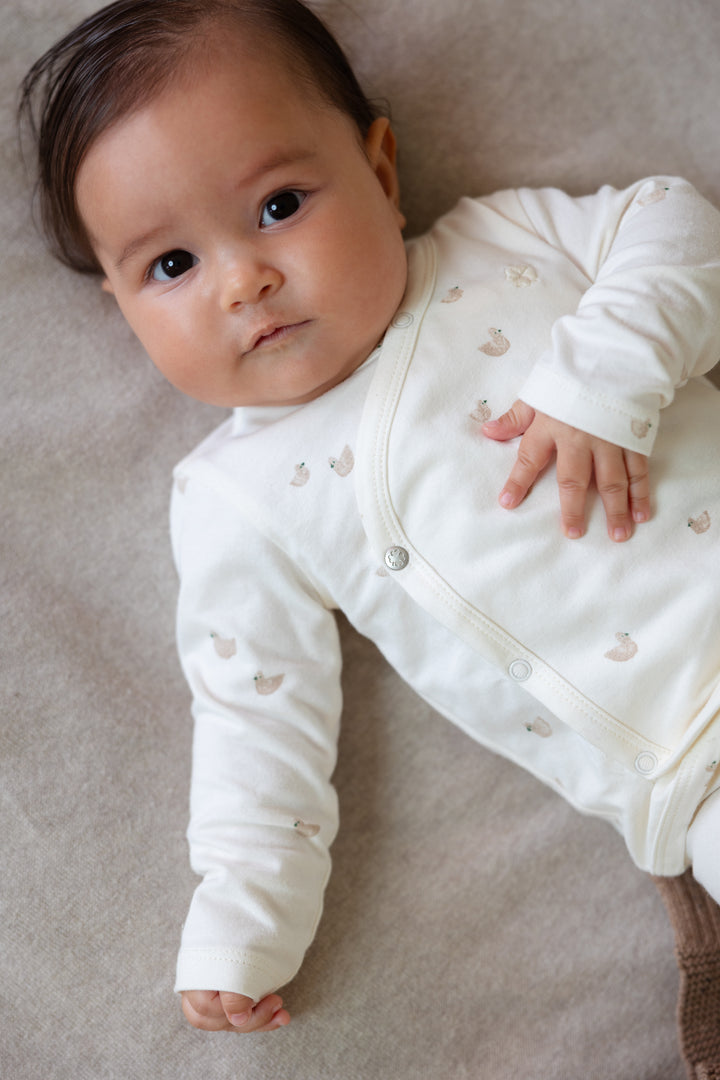 Noppies Wrap Tee Nour Ducks - Newborn Shirt - Ecru 2