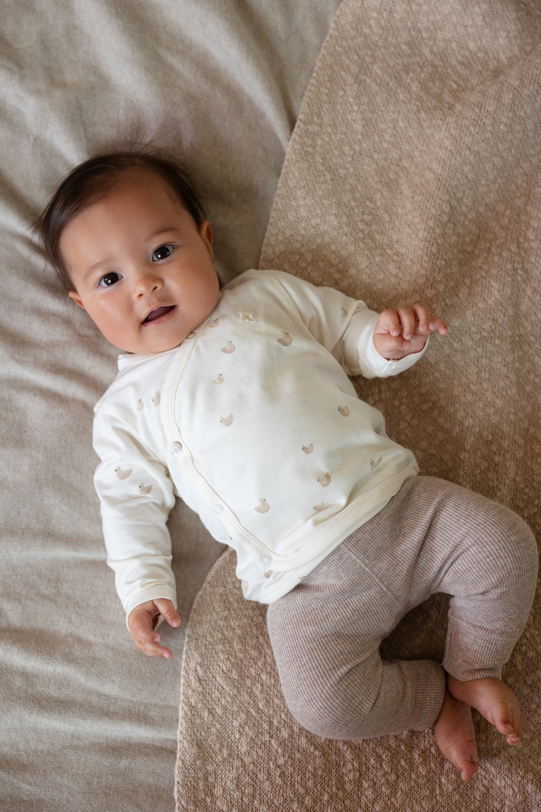 Noppies Wrap Tee Nour Ducks - Newborn Shirt - Ecru 5