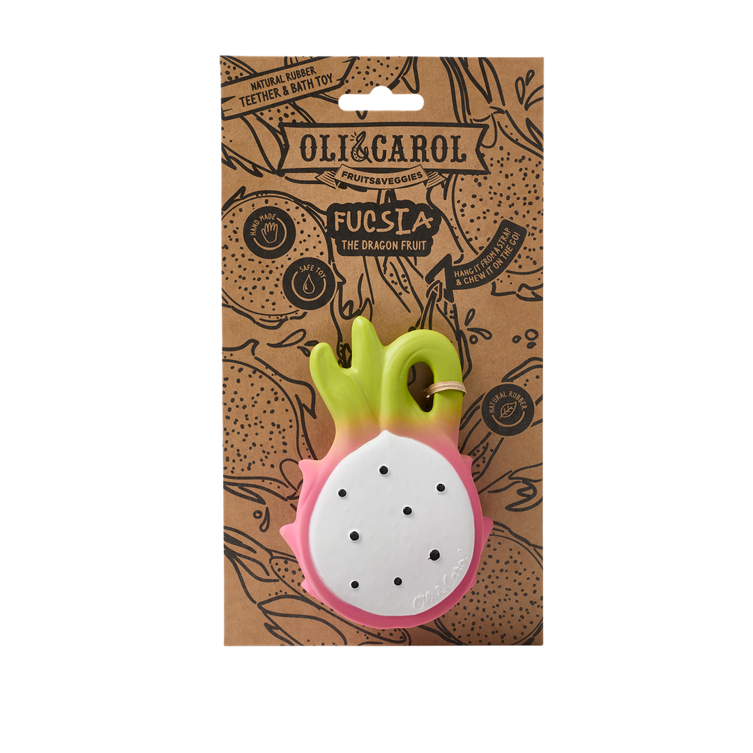 Oli &amp; Carol Fucsia the Dragonfruit - Bijtspeeldje - Roze 4