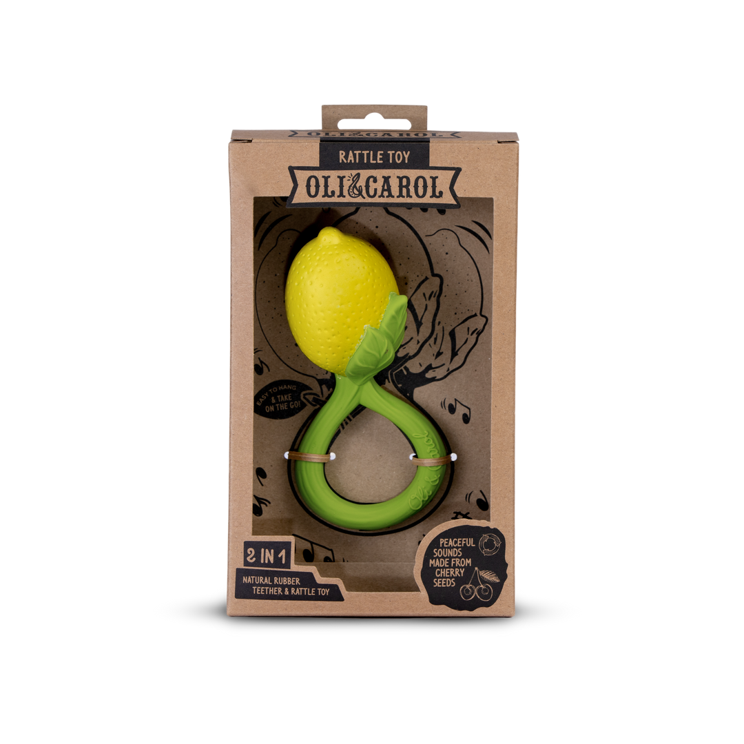 Oli &amp; Carol Lemon Rattle Toy - Baby Rammelaar - Geel 4