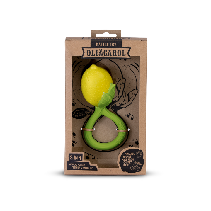 Oli &amp; Carol Lemon Rattle Toy - Baby Rammelaar - Geel 4