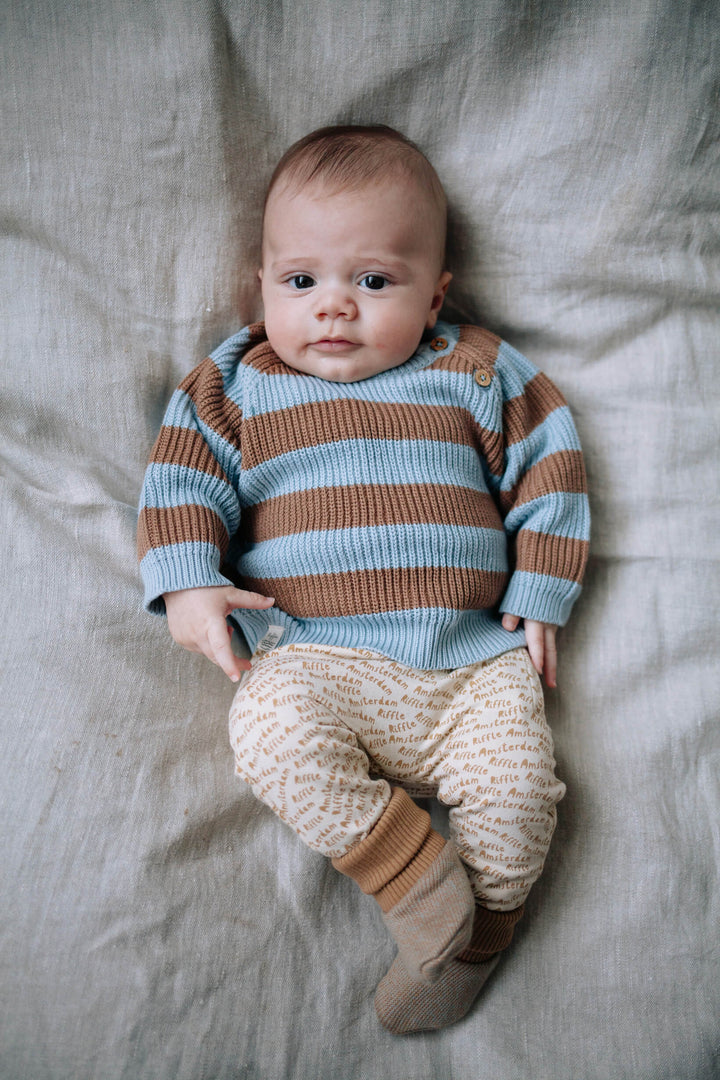 Riffle Baggy Pants Pax Riffle - Newborn Broekje - Ecru/Bruin 2