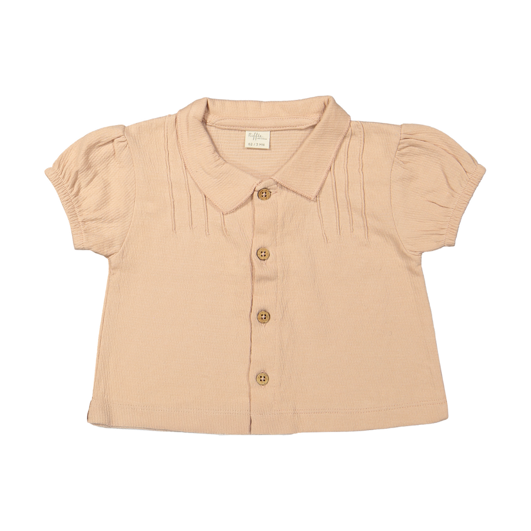 Riffle Blouse Caro Pink - Meisjes Blouse - Roze 1