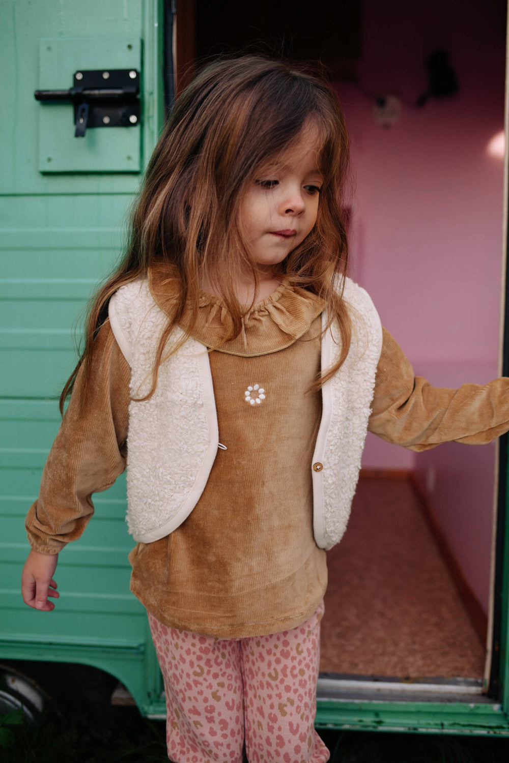 Riffle Blouse Cootje Rib Brown - Meisjes Blouse - Bruin 2