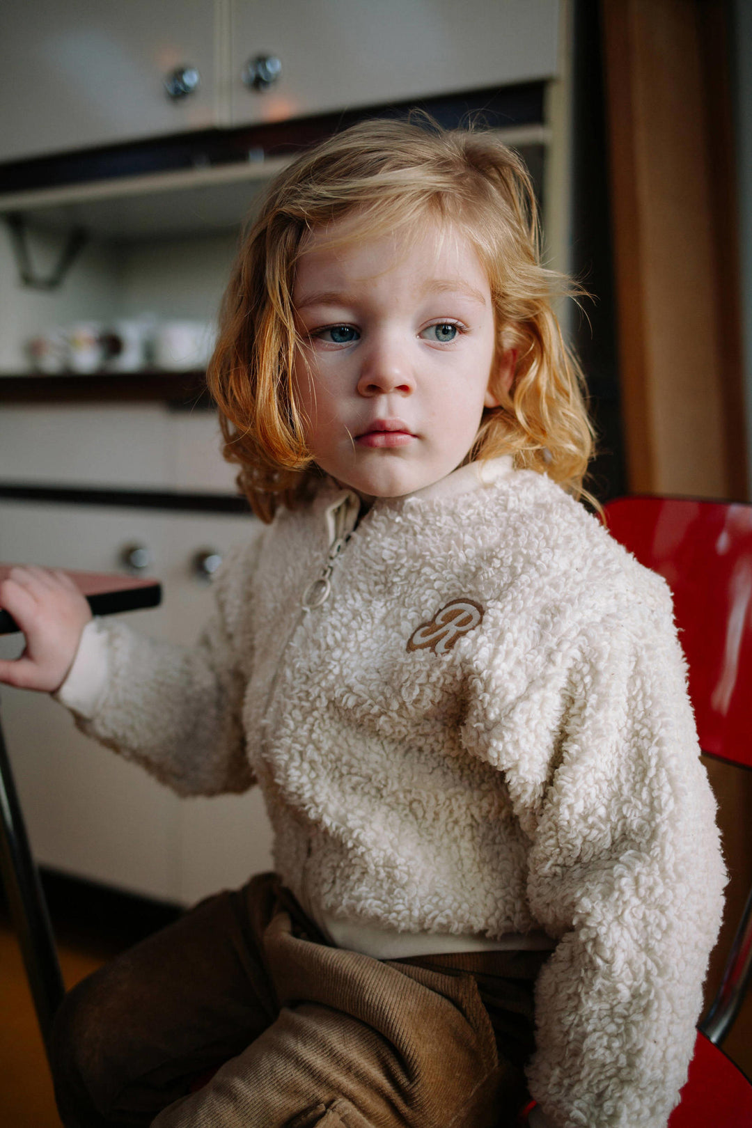 Riffle Bomber Noël Teddy Off White - Kindervest - Off White 4