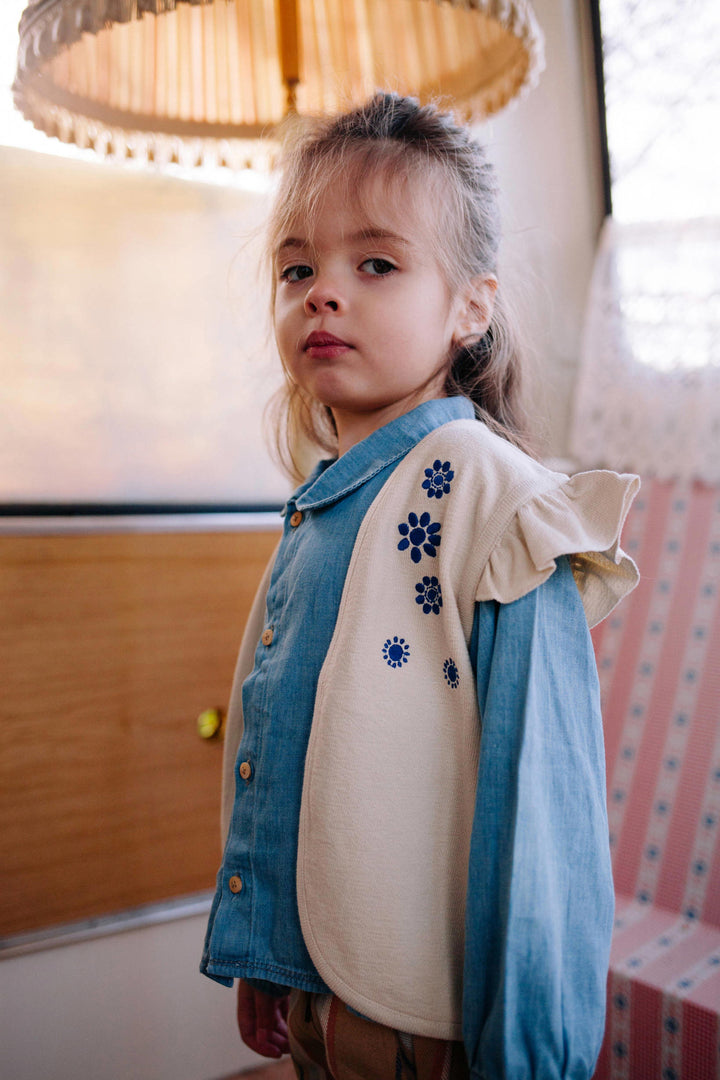 Riffle Gilet Bess White Embroidery - Meisjes Gilet - Ecru 2