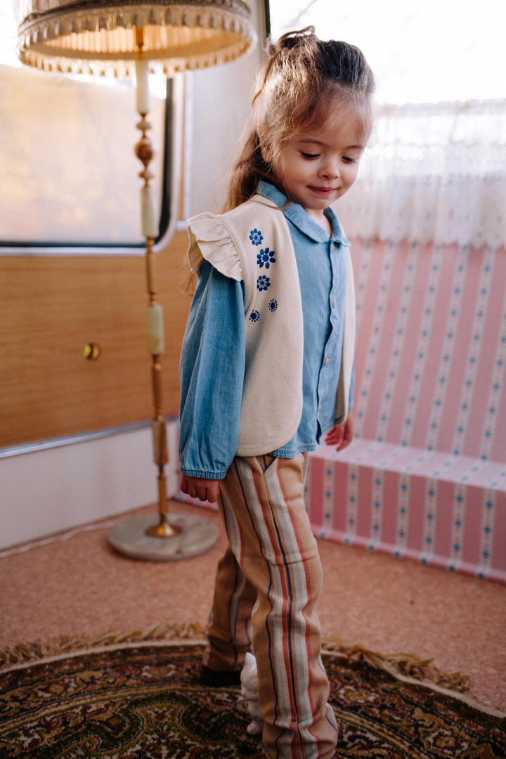 Riffle Gilet Bess White Embroidery - Meisjes Gilet - Ecru 3