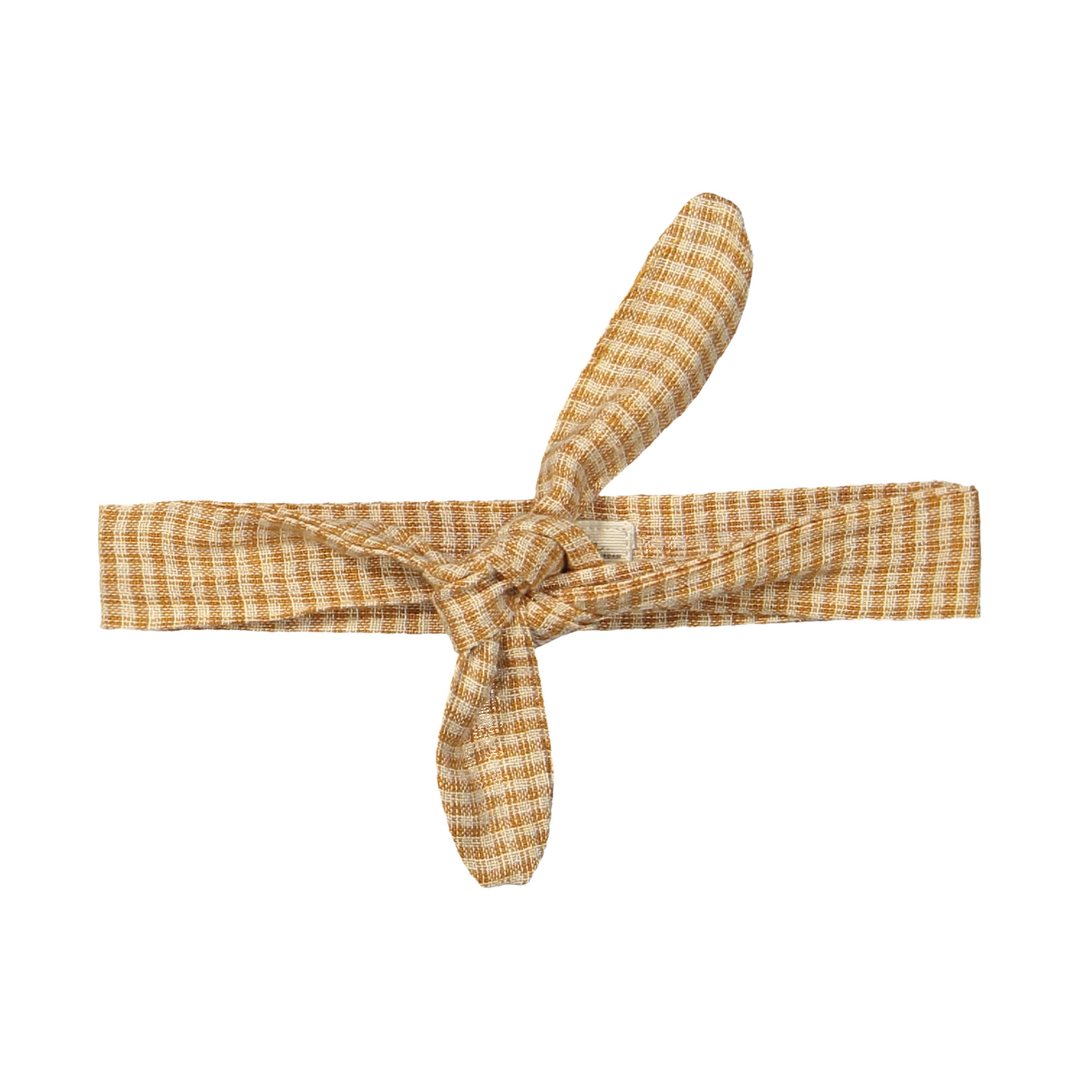 Riffle Hairband Britt Woven Linnen Square - Haarband Bruin 1