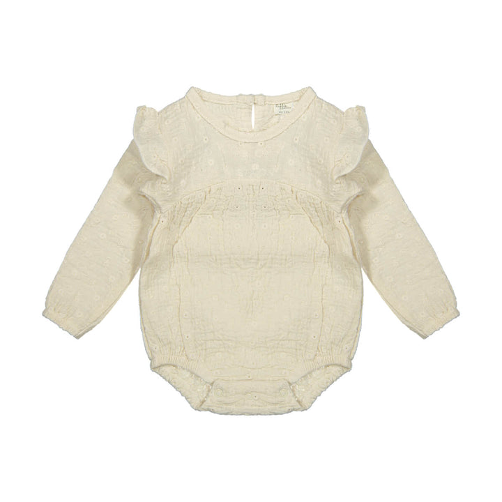 Riffle Romper Layla Longsleeve White Embroidery - Romper Wit 1