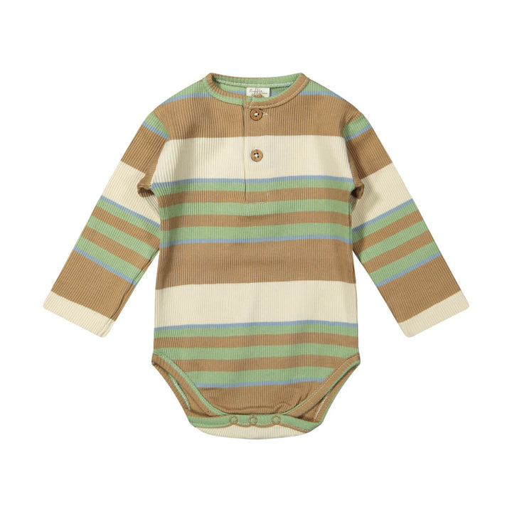 Riffle Romper Luke Rib Stripe Woven - Newborn Romper 1