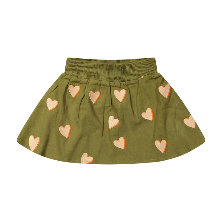 Riffle Skirt Ronja Twill Embroidery Hearts - Meisjes Rok 1