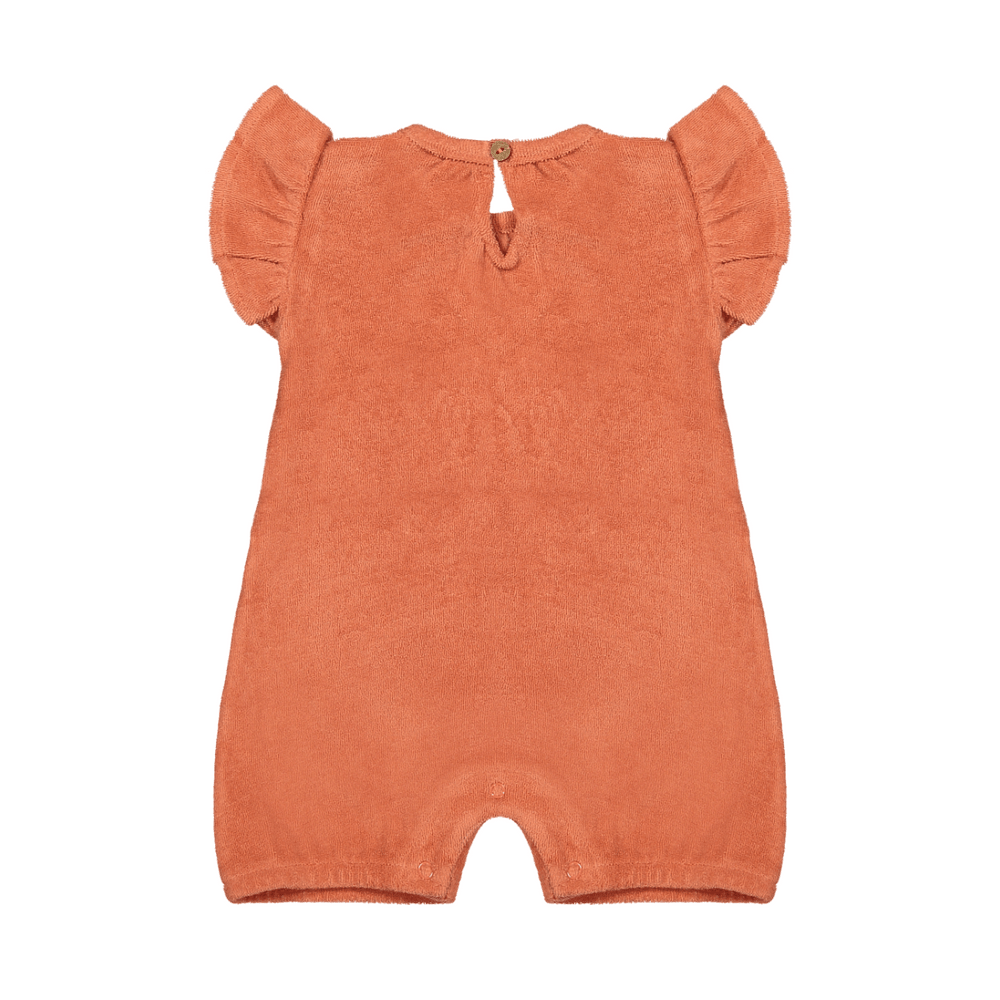 Riffle Suit Short Terry Apricot - Onesie Rood2