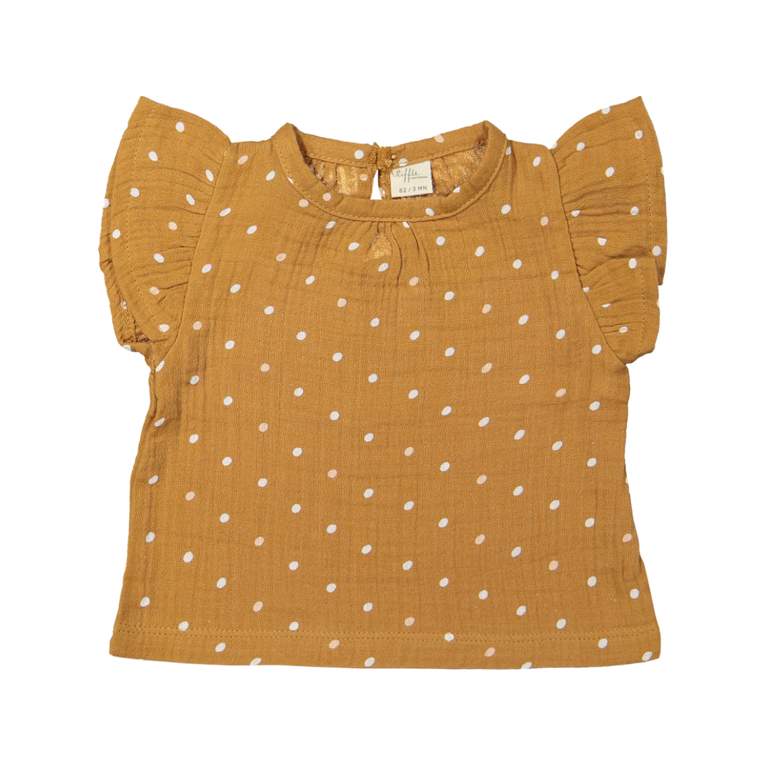 Riffle T-Shirt Joan Woven Muslin - Meisjesshirt - Bruin 1
