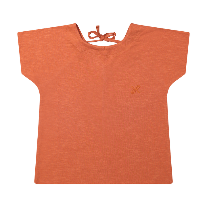 Riffle T-shirt Janne Slub Jersey Coral - Meisjes Shirt Rood 1