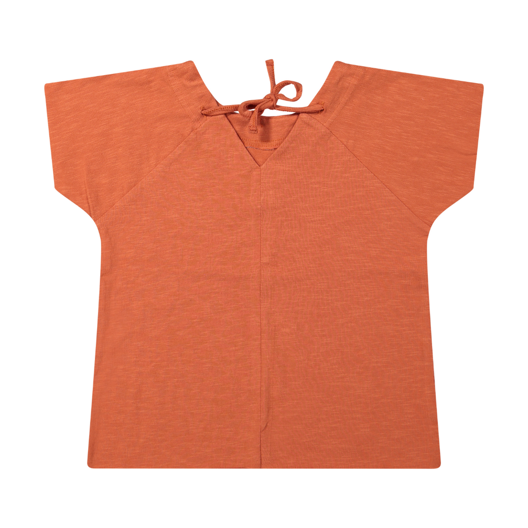 Riffle T-shirt Janne Slub Jersey Coral - Meisjes Shirt Rood 3