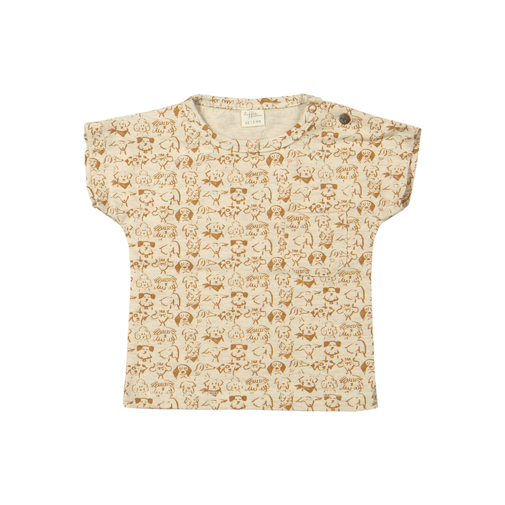 Riffle T-shirt Jord Small Dogs - Baby Unisex Shirt - Beige 1