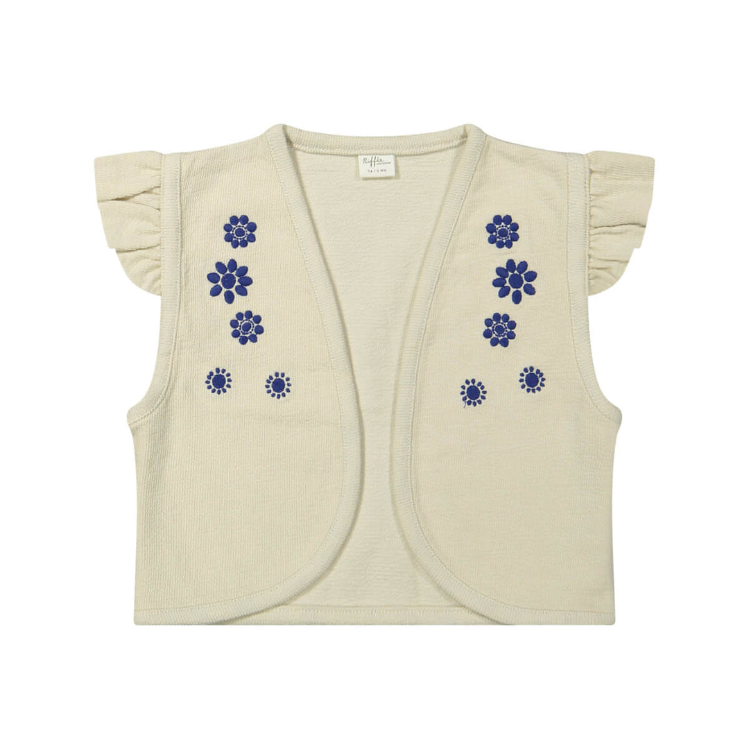 Riffle Gilet Bess White Embroidery - Meisjes Gilet - Ecru 1