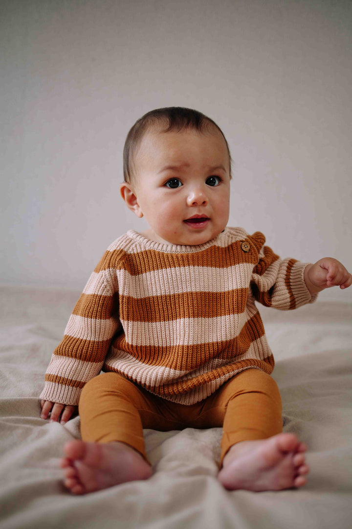 Riffle Legging Perr Slub Jersey Brown - Baby Legging - Brown 2