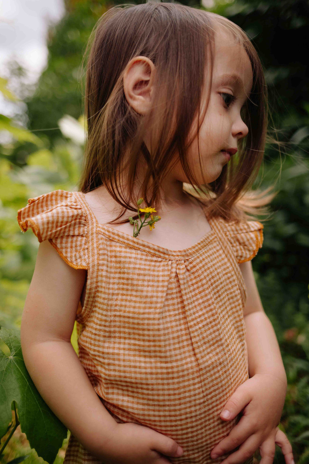 Riffle Top Janneke Woven Linnen Square - Meisjestop - Bruin 5