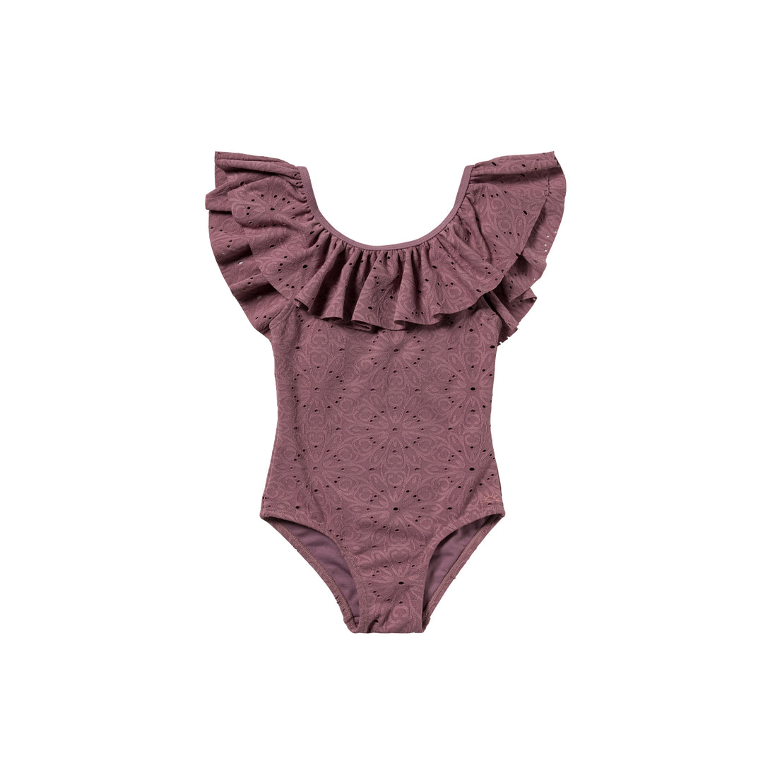 Salted Stories Broderie Swimsuit - Meisjes Badbak - Paars 1