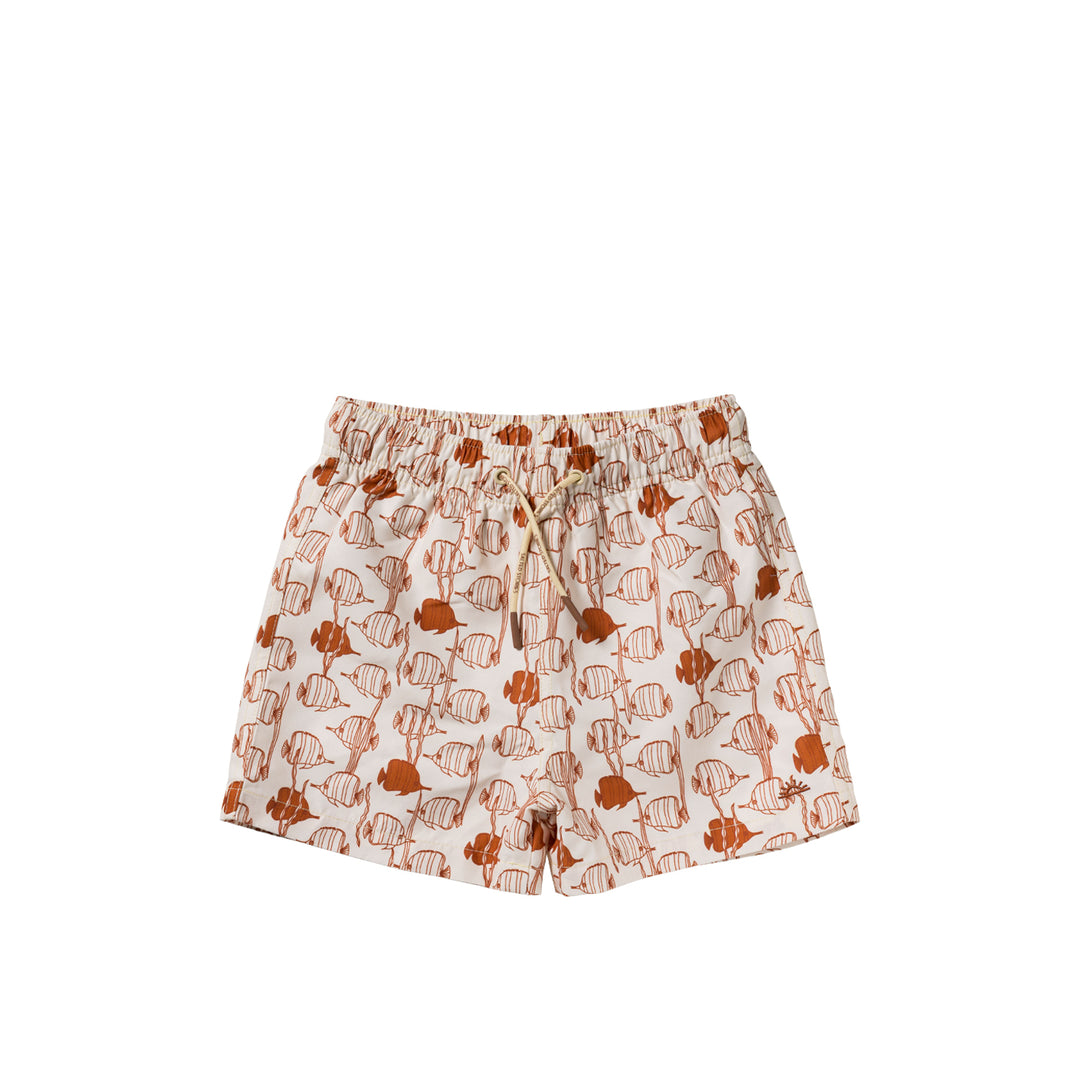 Salted Stories Fishy Swim Shorts - Jongens Zwembroek Oranje 1