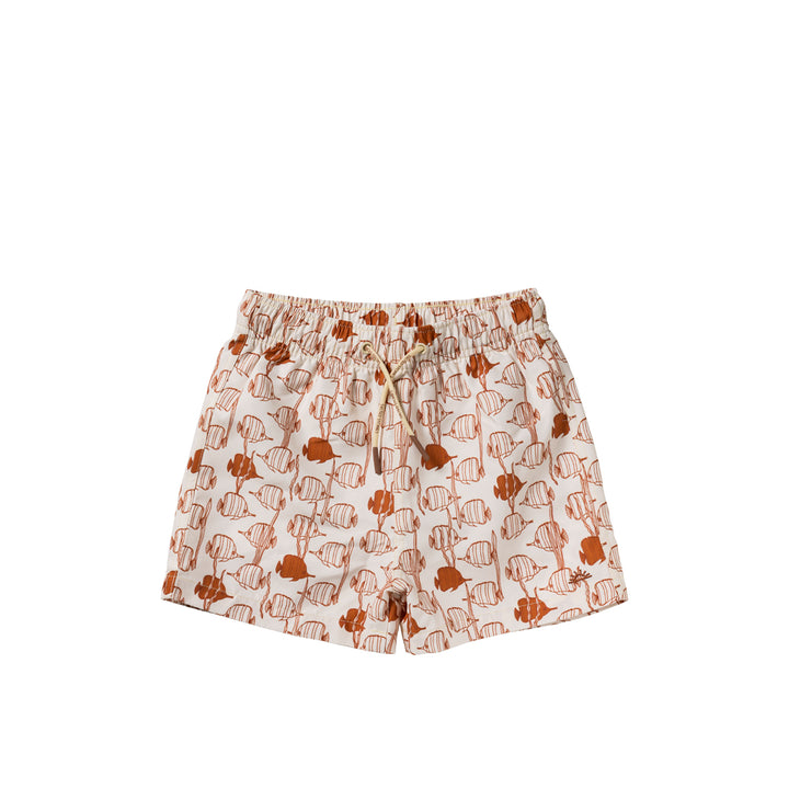 Salted Stories Fishy Swim Shorts - Jongens Zwembroek Oranje 1